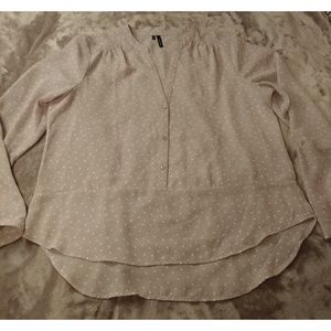 Maurices Polka Dot Mauve/Tan Blouse